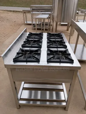 Stainless Steel Commercial Heavy Duty Gas Burner With Lower Shelf
