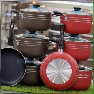6-Piece Non-Stick Cookware Set ,Pots With Glass Lids and a Frying Pan
