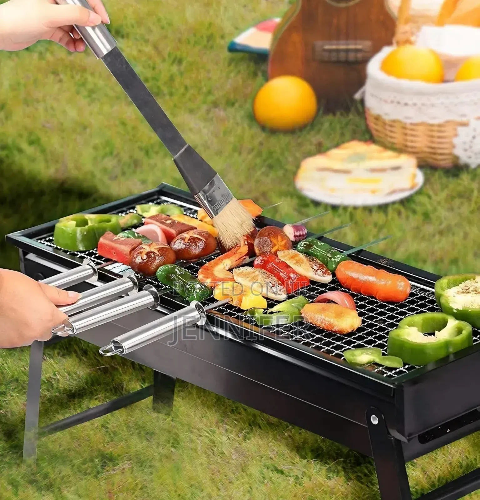 Portable Folding Stainless steelCharcoal Barbecue Grill