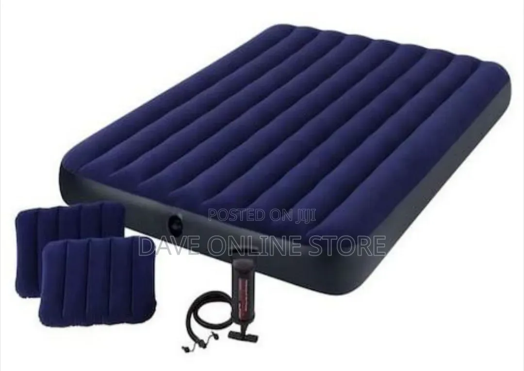 Intex (5*6) Inflatable Air Mattress With Pillows and Pump.