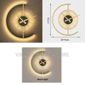 Acrylic Luminous Wall Clock Lamp, LED Silent Battery Operated Wall