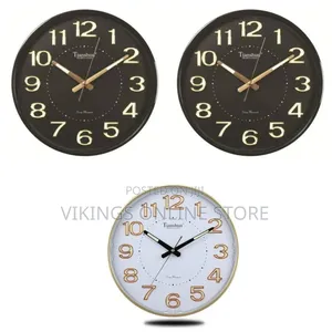 TIANSHUN Luxury Modern Wall Clock Round Shape 3D Numerals Stereo