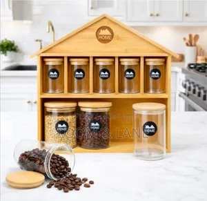 Bamboo Wooden House Spice Organizer