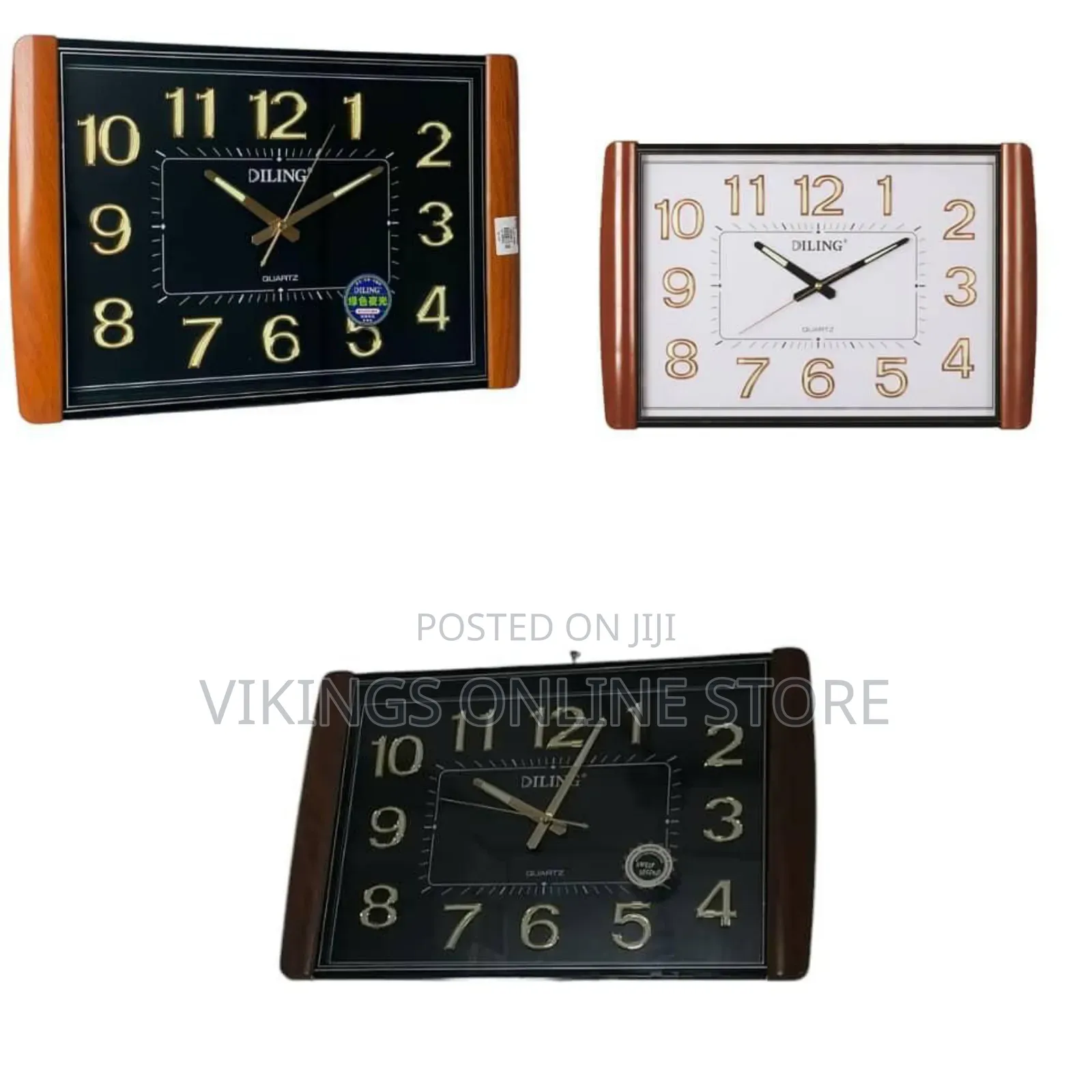 Home Decoration Plastic DILING Rectangle Clock Large LCD Date