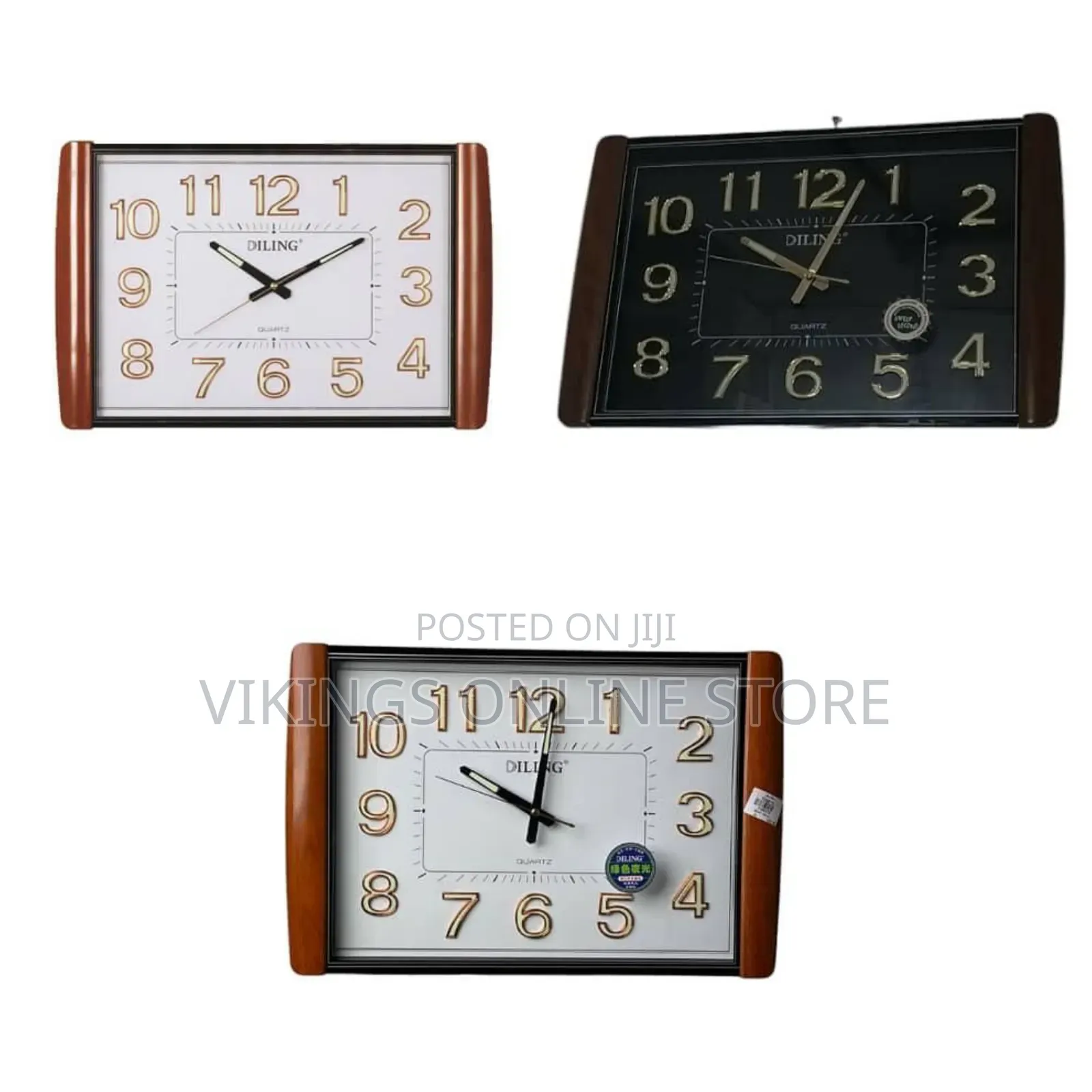 Home Decoration Plastic DILING Rectangle Clock Large LCD Date