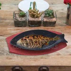Steak Fry Plate Fish Shaped Grill Pan Cast Iron Skillet