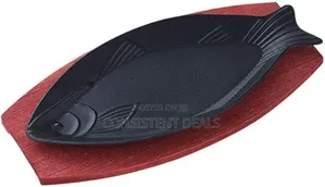 Steak Fry Plate Fish Shaped Grill Pan Cast Iron Skillet