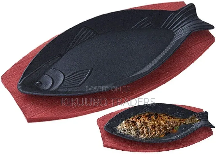 Fish Shaped Grill Pan Cast Iron Skillet Hot Plate