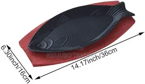 Fish Shaped Grill Pan Cast Iron Skillet Hot Plate