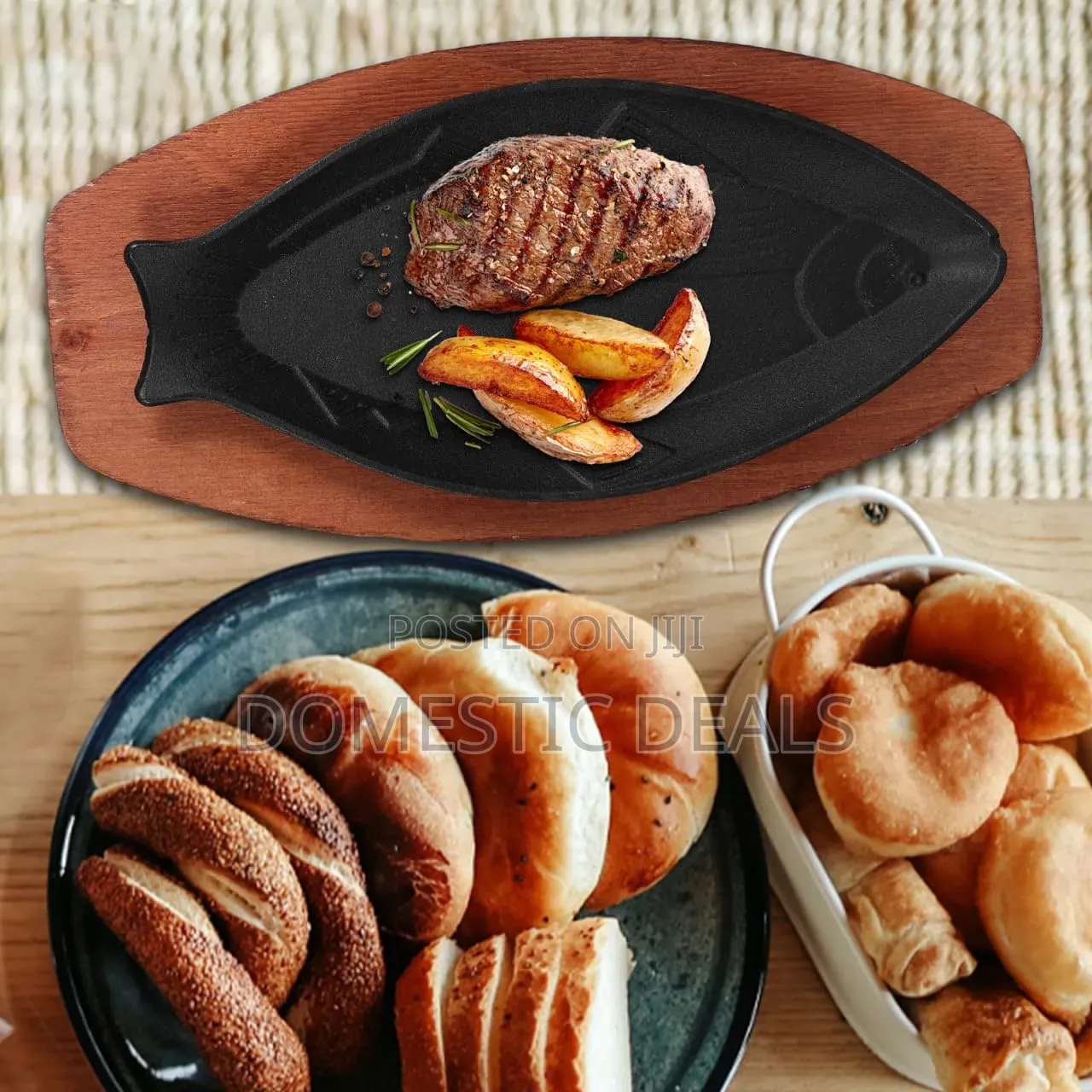 Cast Iron Skillets, Sizzle Platter Small Frying Fish Pan
