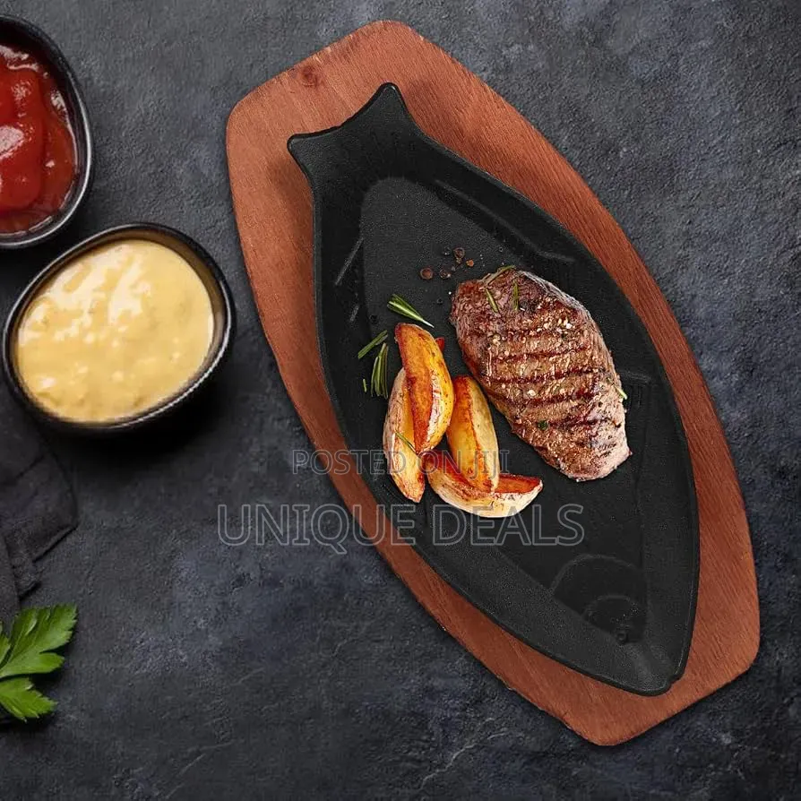 Cast Iron Skillets, Sizzle Platter Small Frying Fish Pan