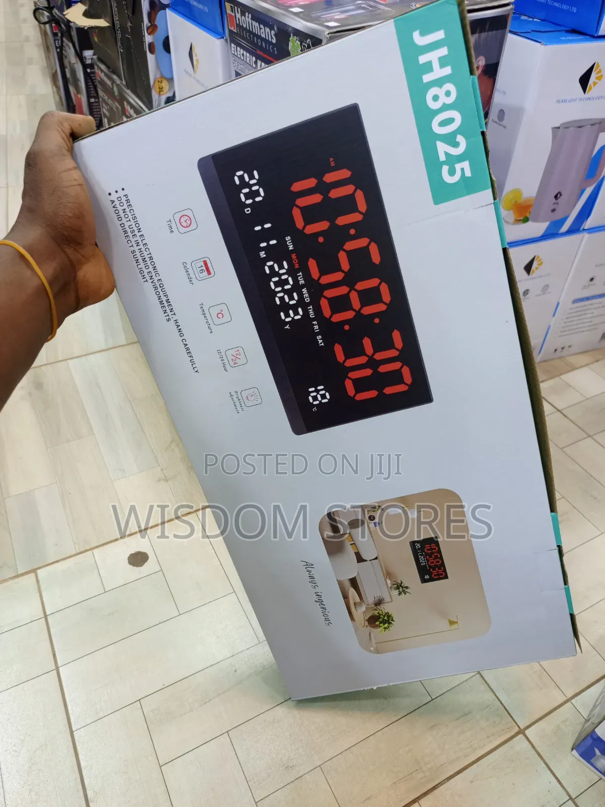 JH8025 LED Digital Calendar and Wall Clock.