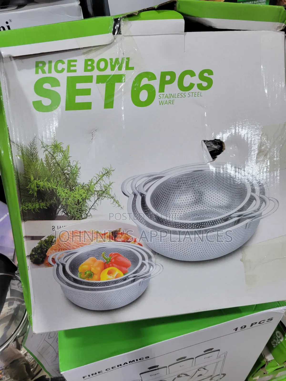 (6pics) Stainless Steel Rice Colander Sieve