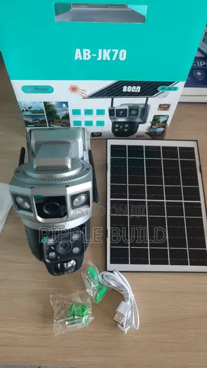 WiFi Solar PTZ Security Camera With 3 Lenses