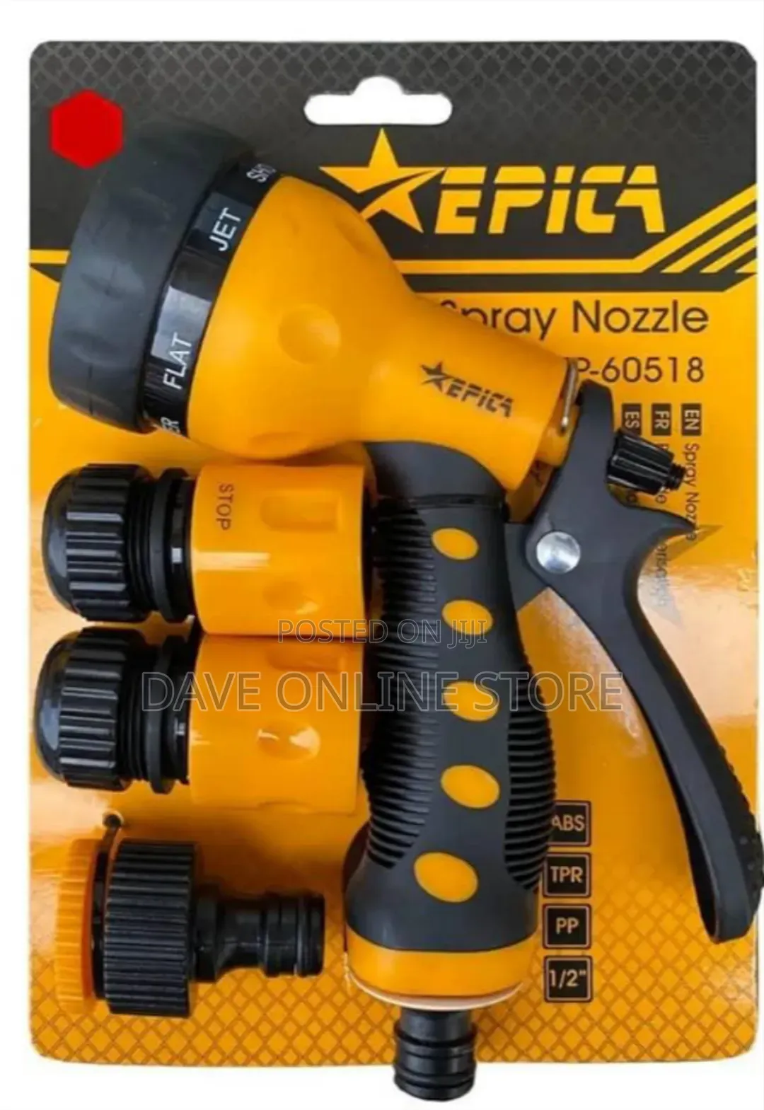 Epica Brand Multifunction Adjustable Spray Nozzle Set, Model EP-60518