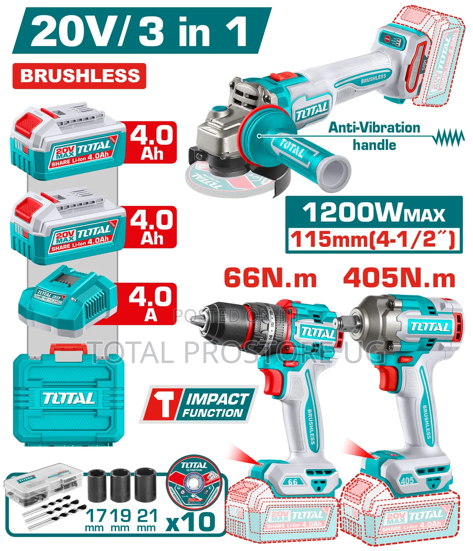 3 PCS Cordless Combo Kit