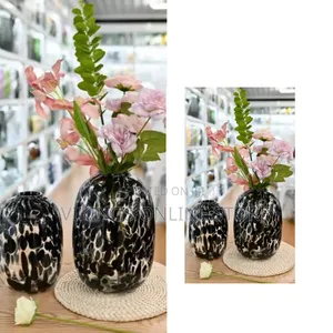 1 Piece of Round Speckled Belly Compact Tabletop Vase Hydroponics