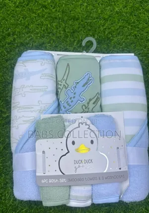 3pc Baby Hooded Towel With 3 Wash Colths