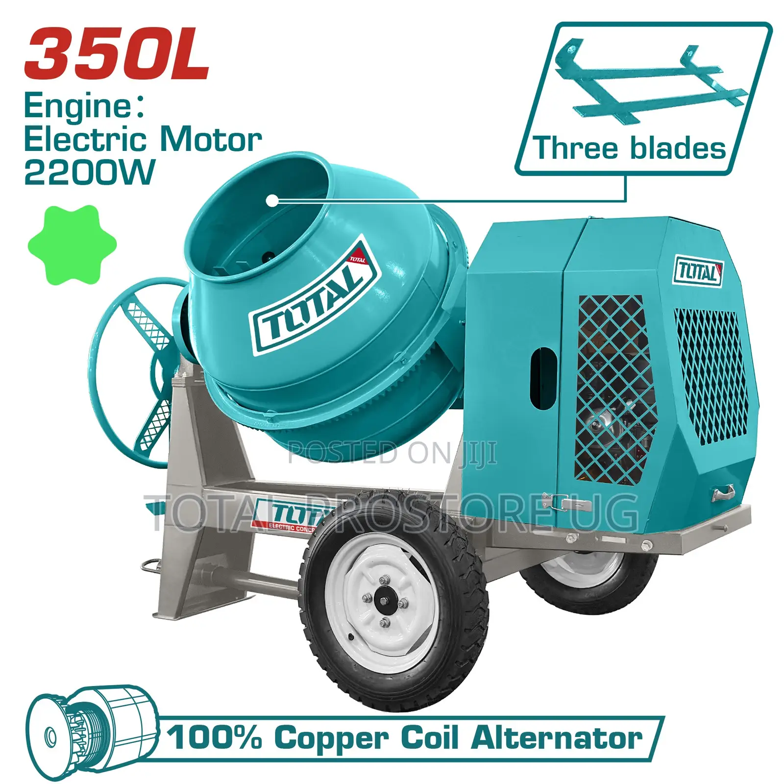 Electric Concrete Mixer 350L.
