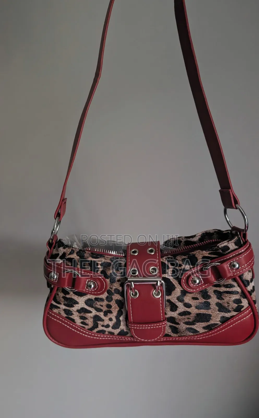 Red Cheetah Print Shoulder Bag