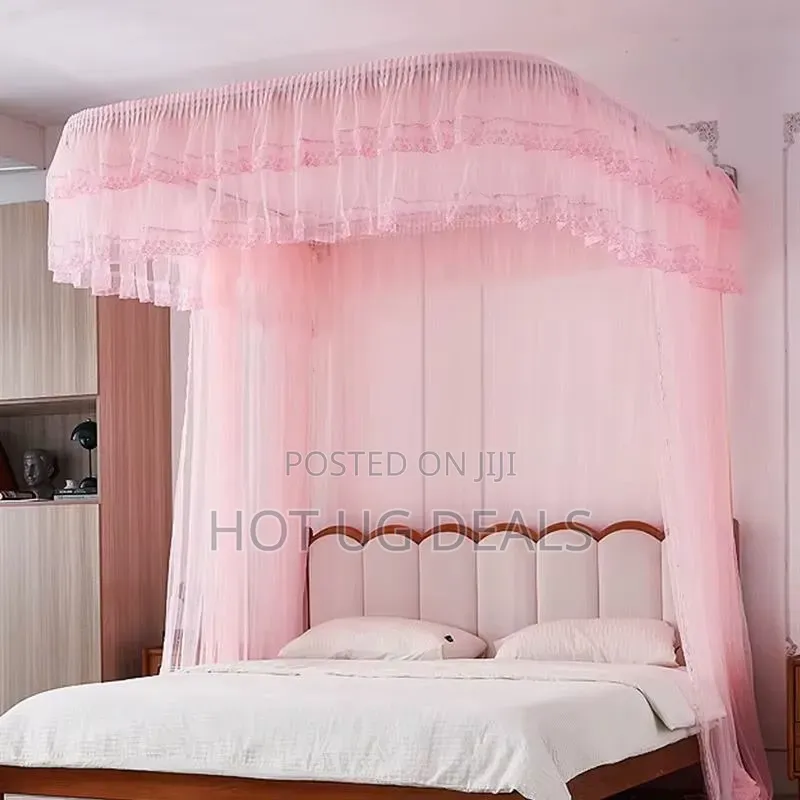 5x6 Wall-Mounted Canopy Mosquito Net - Pink