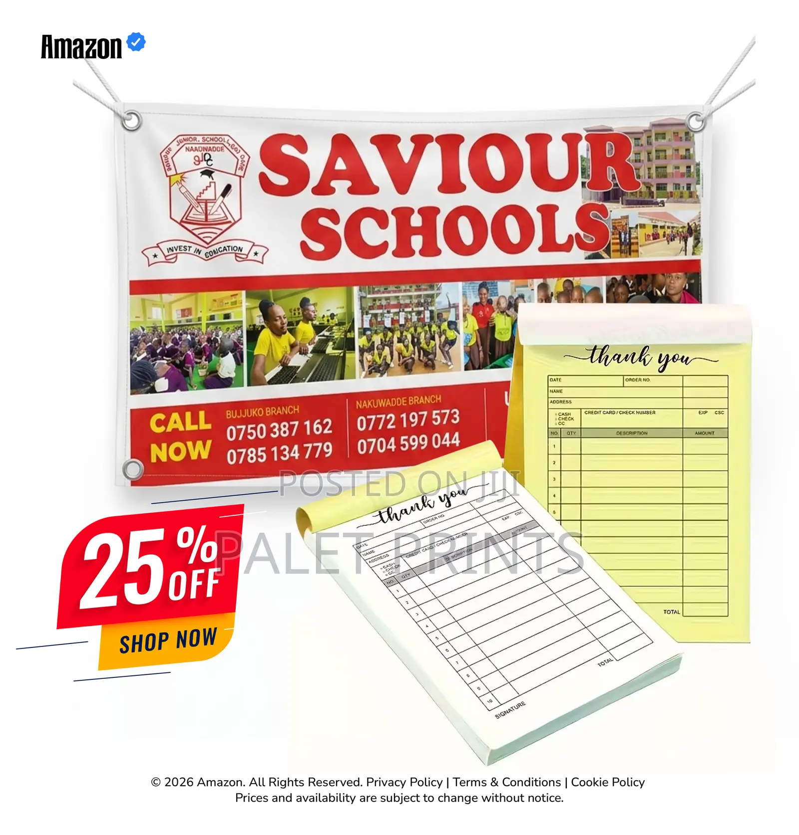 School Banner + A5 Receipt Book Combo Business Starter Pack