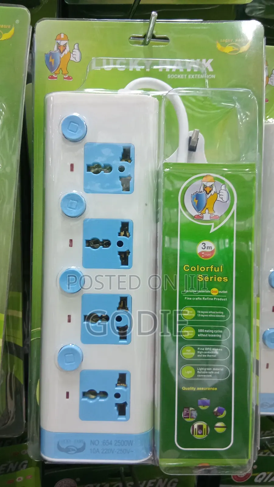 4-Way Universal Extension Socket Power Strip.