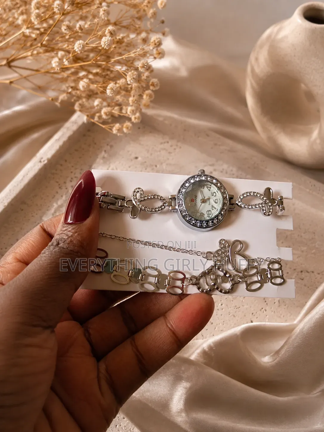 Silver Watch Bracelet Sets