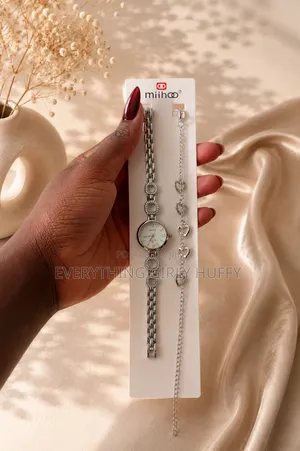 Silver Watch Bracelet Sets