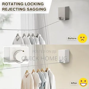 Retractable Clothesline, Clothes Hanger-Space Saving