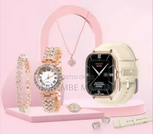 A58 Plus 7-in-1 Gold Colour Women Smartwatch Jewelry Gift