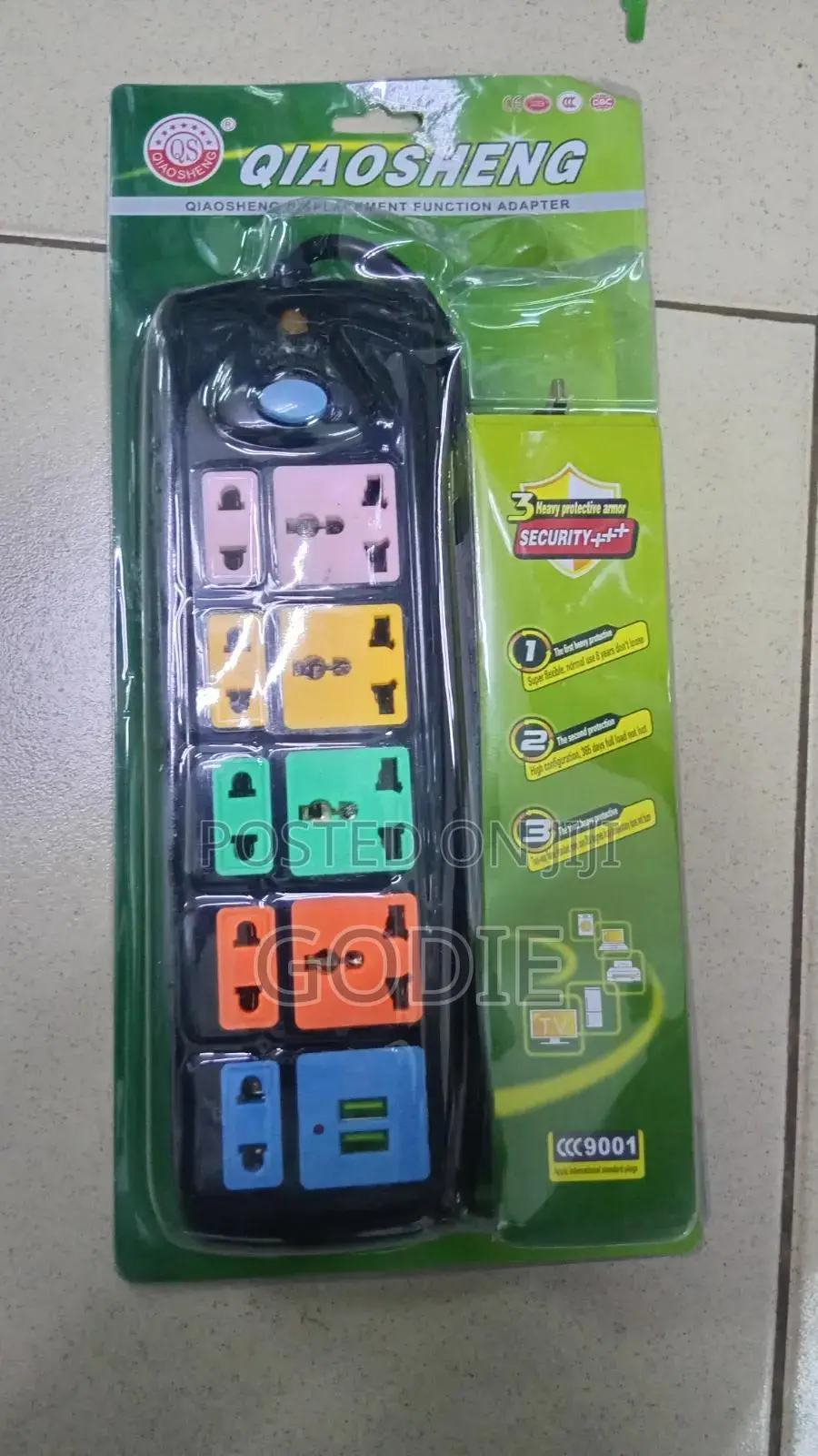 Heavy-Duty Power Extension Socket Featuring 8 Universal Outlets, 2 USB