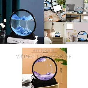 Moving-Sand Frame Art Sand Painting Round Glass 3D Deep the Sea