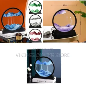 Moving-Sand Frame Art Sand Painting Round Glass 3D Deep the Sea
