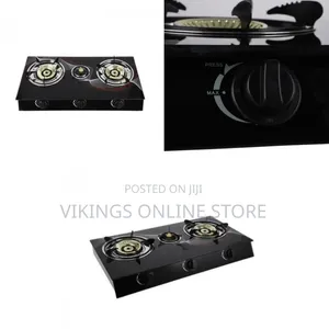 Deluxe 3-Burner Glass Gas Stove With Electronic Ignition Split Furnce