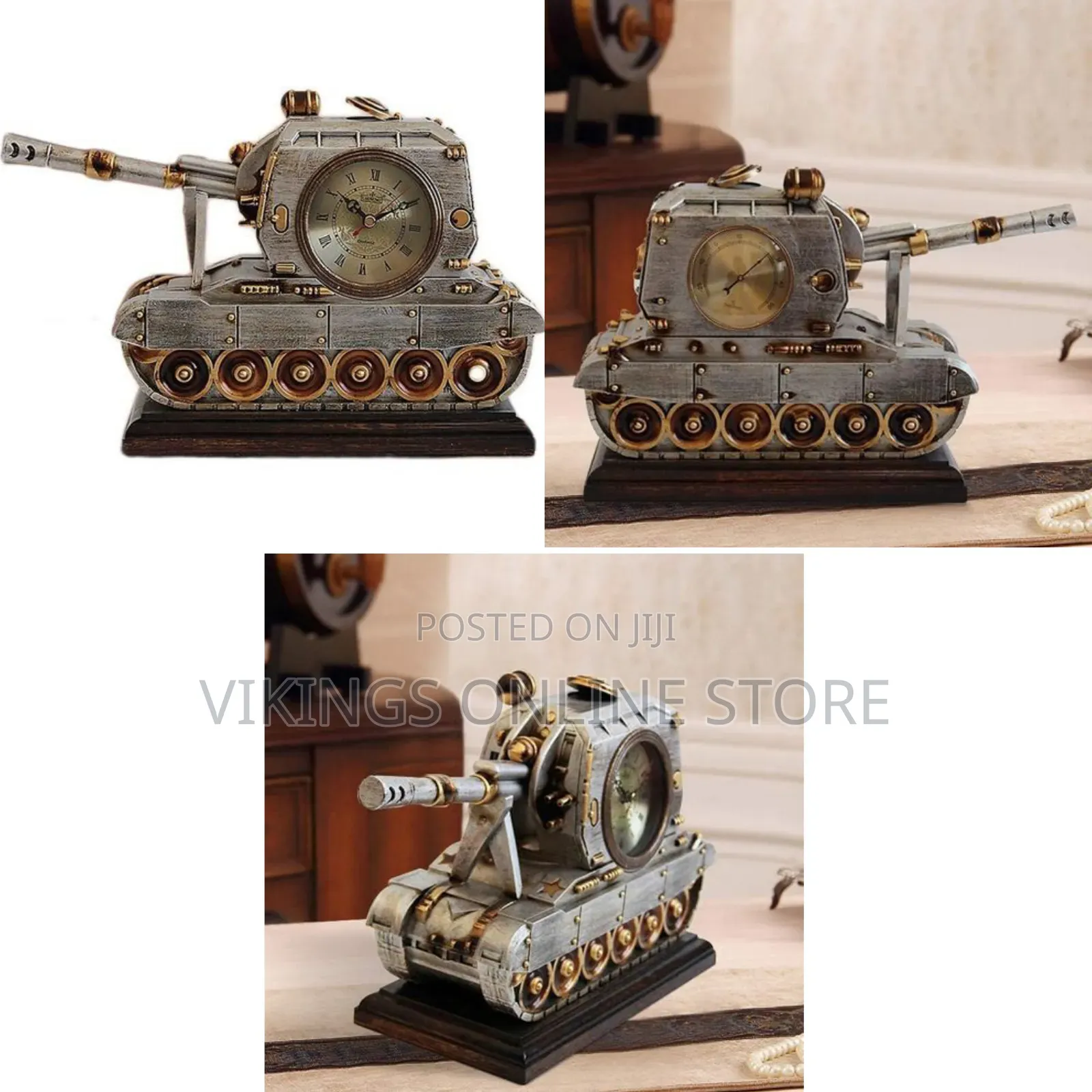 Tank , Thermometer Home Decoration Clock, Desktop , Movement