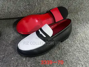Original HuitJours Black White Penny Loafers Red Sole