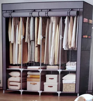 4 Coloum Storage Wardrobe With 4 Hanging Clothes Poles
