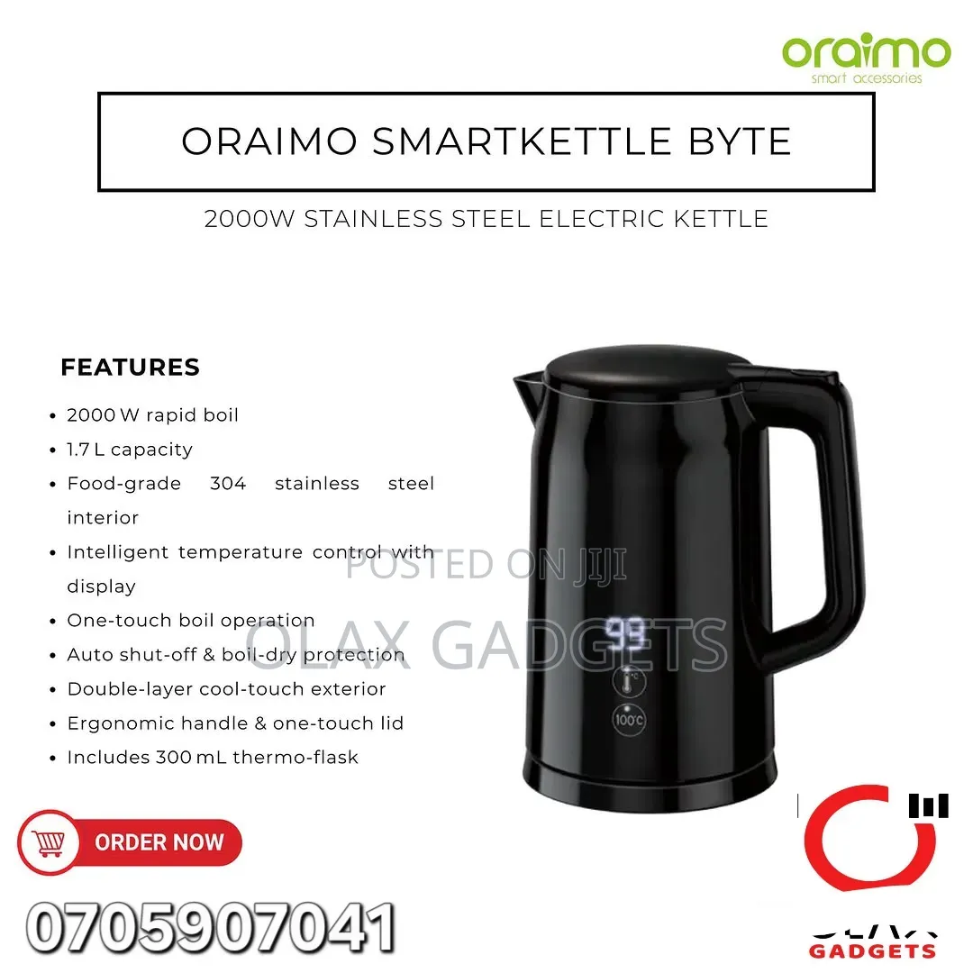 Oraimo SmartKettle Byte 2000W 304 Stainless Steel Kettle - Brand New