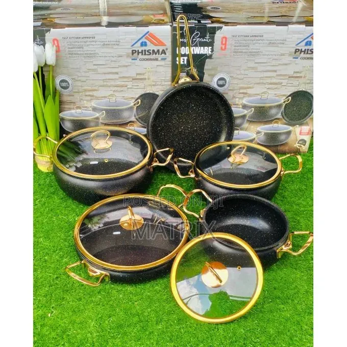9 Pieces of Granite Cooking Ware Set