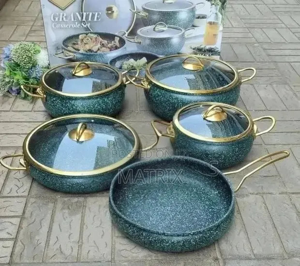 9 Pieces of Granite Cooking Ware Set