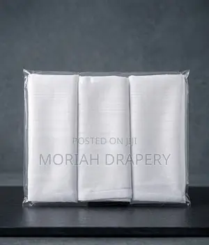 Pack of 3 White Cotton Handkerchiefs - Soft and Absorbent - Brand New