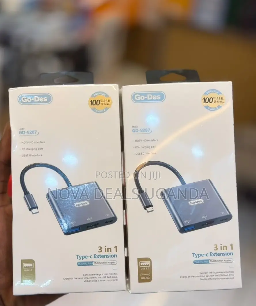 Go Des 3in1 USB C Adapter to HDMI Output USB 3.0 Data Transfer