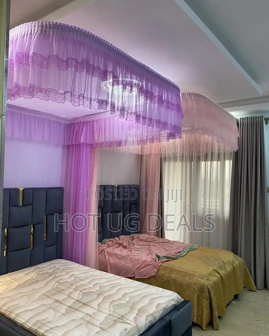 Free Size Luxury Wall Mounted Mosquito Net- Purple or White