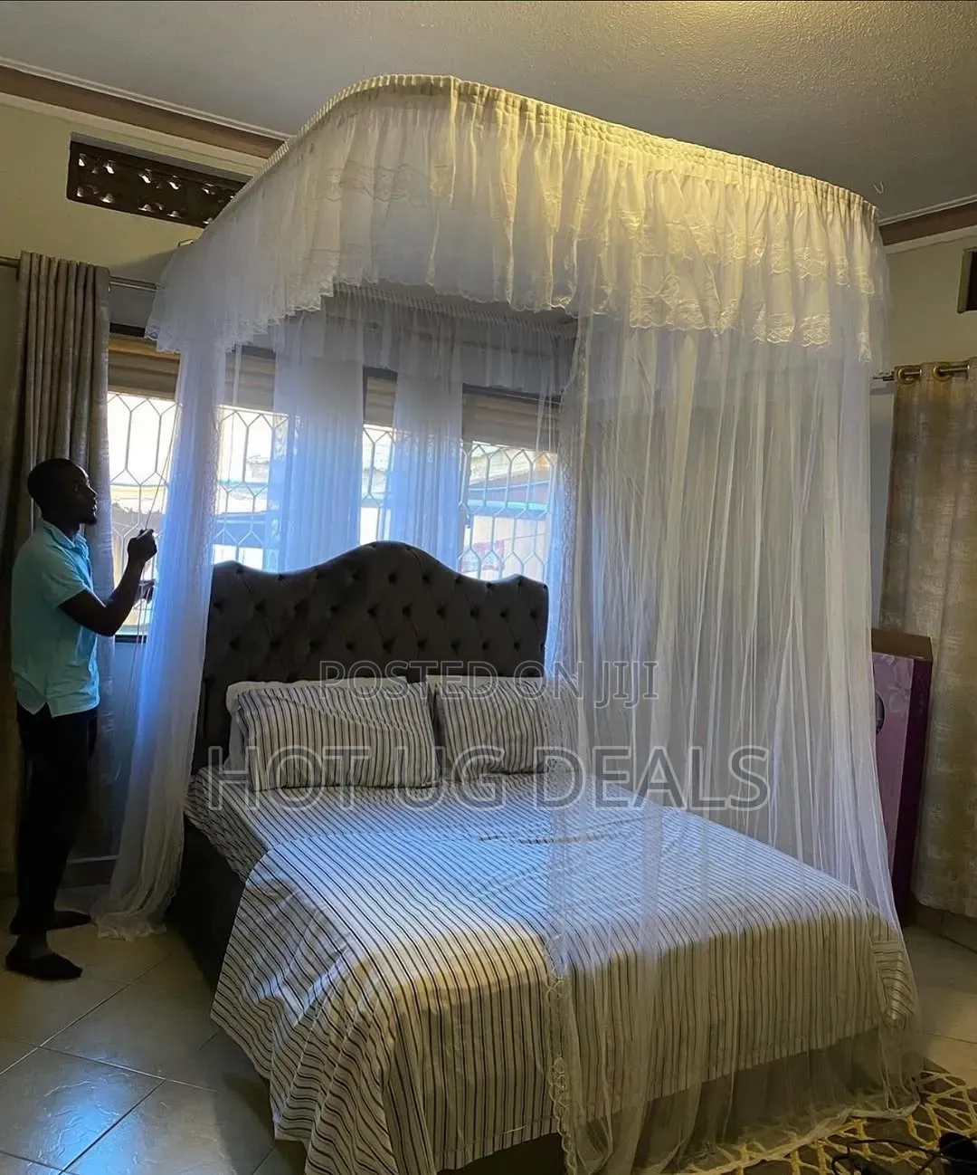 Free Size Luxury Wall Mounted Mosquito Net- Purple or White