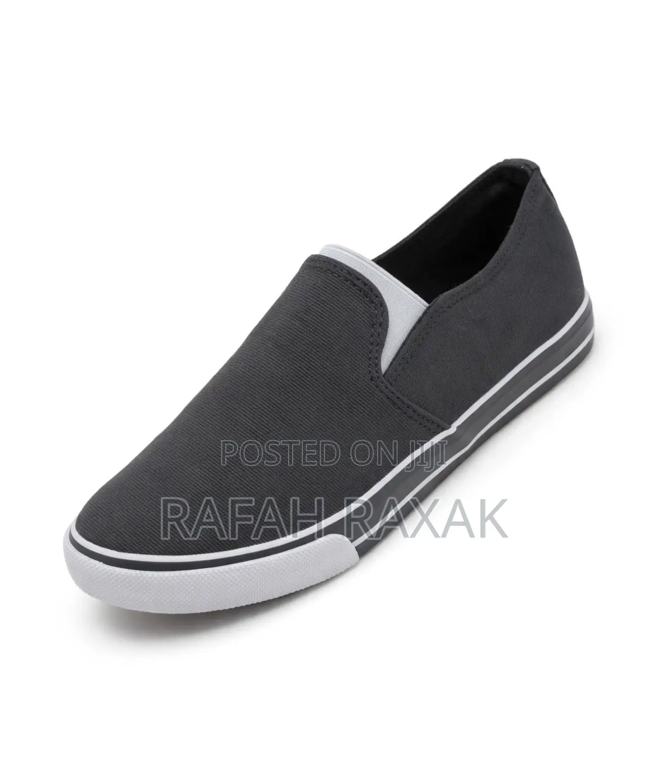 Men’s Classic Black/Grey Slip-Ons Leopard Easy Shoes