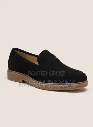 Men’s Super Classic Black/Brown J.M. Weston Suede Penny Loafers