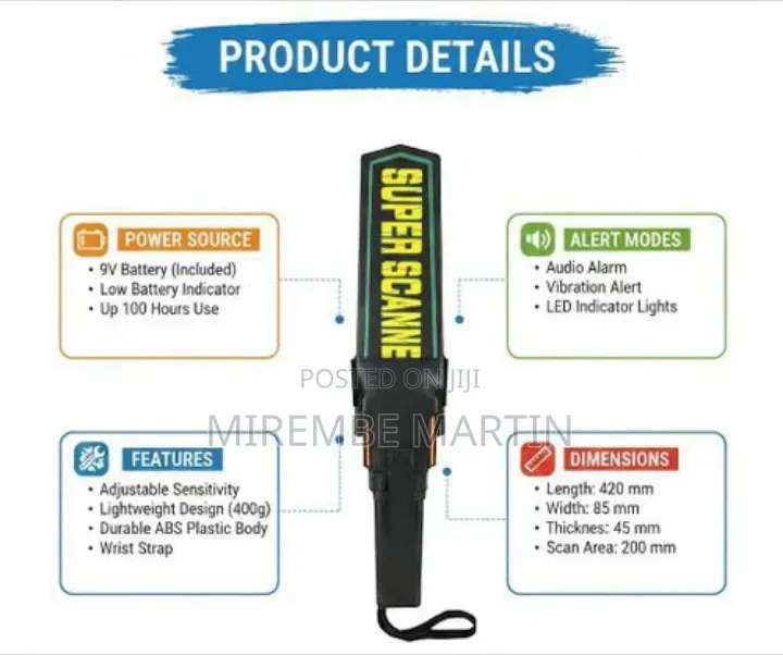 MCD Original Handheld Metal Detector Scanner Security Wand High