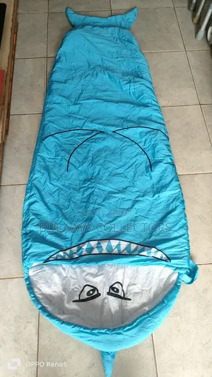 UK Used Happy Nappers Blue Shark Plush Pillow and Sleeping Bag Combo.