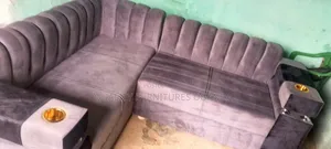 Memory Foam Fabric L Sofa Set